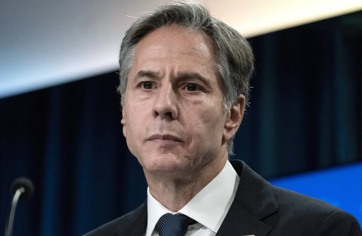 Secretary of State Antony Blinken listens to a question while speaking about Afghanistan during a media briefing at the State Department in Washington, on Aug. 25, 2021. (Alex Brandon/Pool/AP Photo)