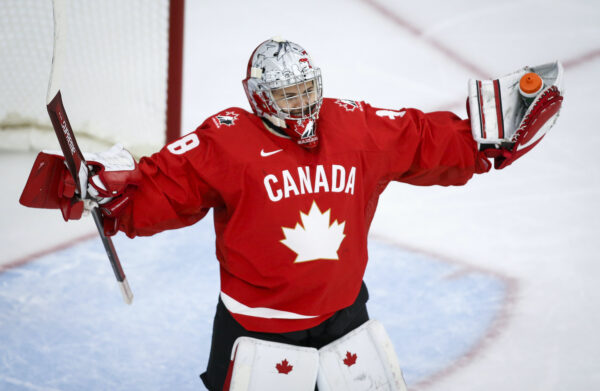 Canada's goalie Emerance Maschmeyer