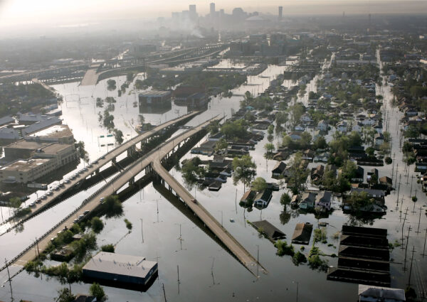 Floodwaters from Hurricane Katrina
