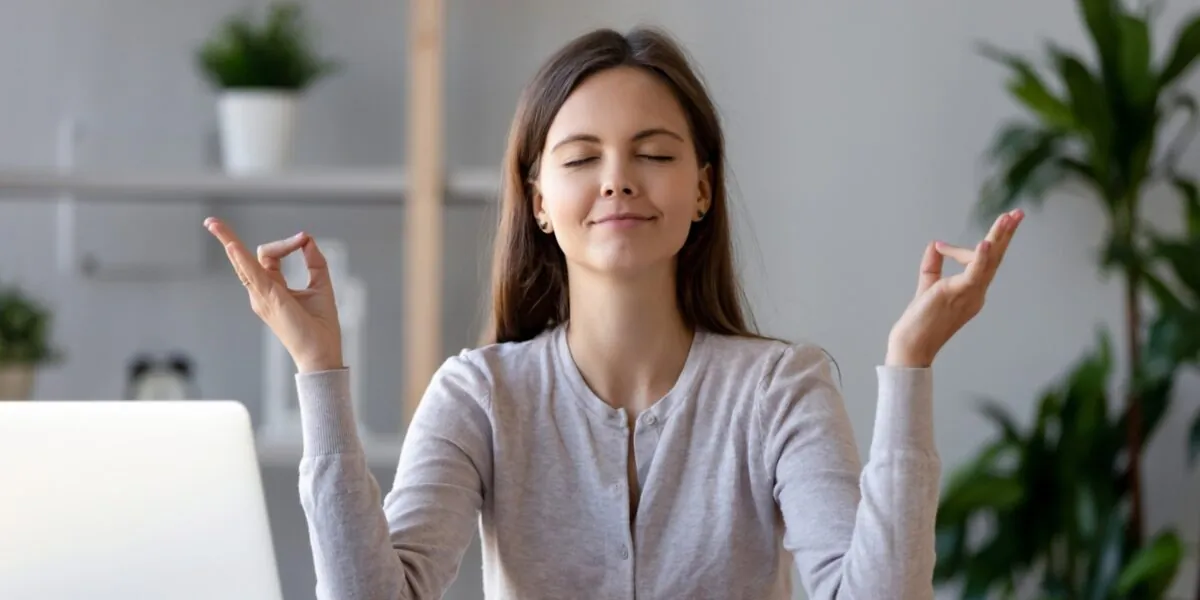 ﻿A woman meditating in stock photo. (﻿Depositphotos.com)