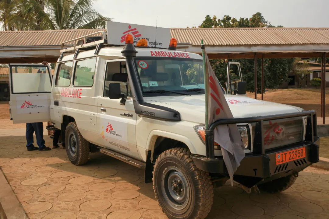 A Doctors Without Borders Ambulance in Cameroon. (Nalova Akua/The Epoch Times)