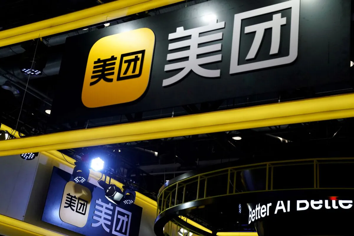 Signs of Meituan are seen at its booth at the 2020 China International Fair for Trade in Services (CIFTIS) in Beijing, China, on Sept. 4, 2020. (Tingshu Wang/Reuters)