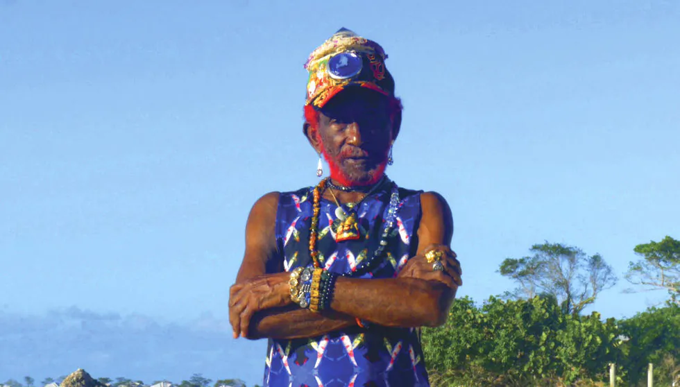 "Lee Scratch" Perry, whose real name is Rainford Hugh Perry, in Negril, Jamaica, in 2018. (John Palmer/Megawave via AP)