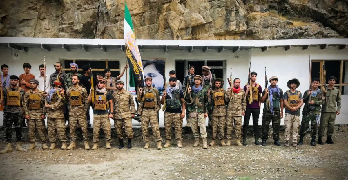Men prepare for defense against the Taliban in Panjshir, Afghanistan, on Aug. 22, 2021. (Aamaj News Agency via Reuters)