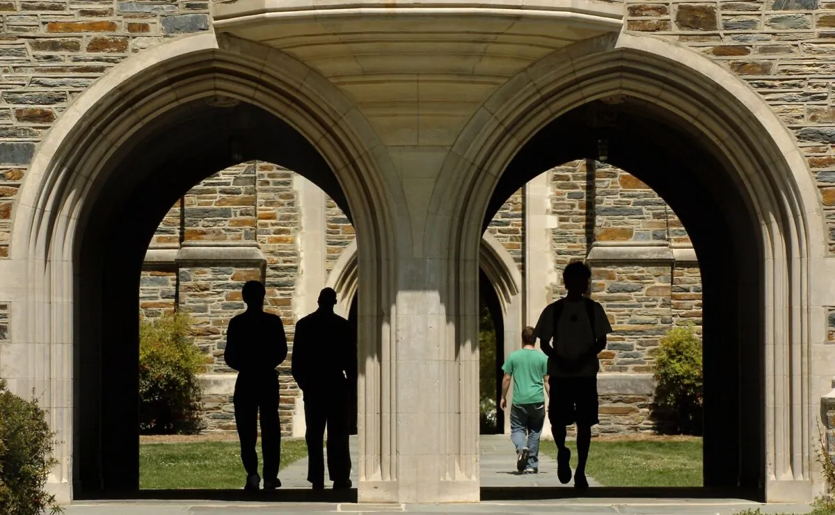 Students pass under the arches at Duke University in Durham, N.C., in a file photo. (Sara D. Davis/Getty Images)