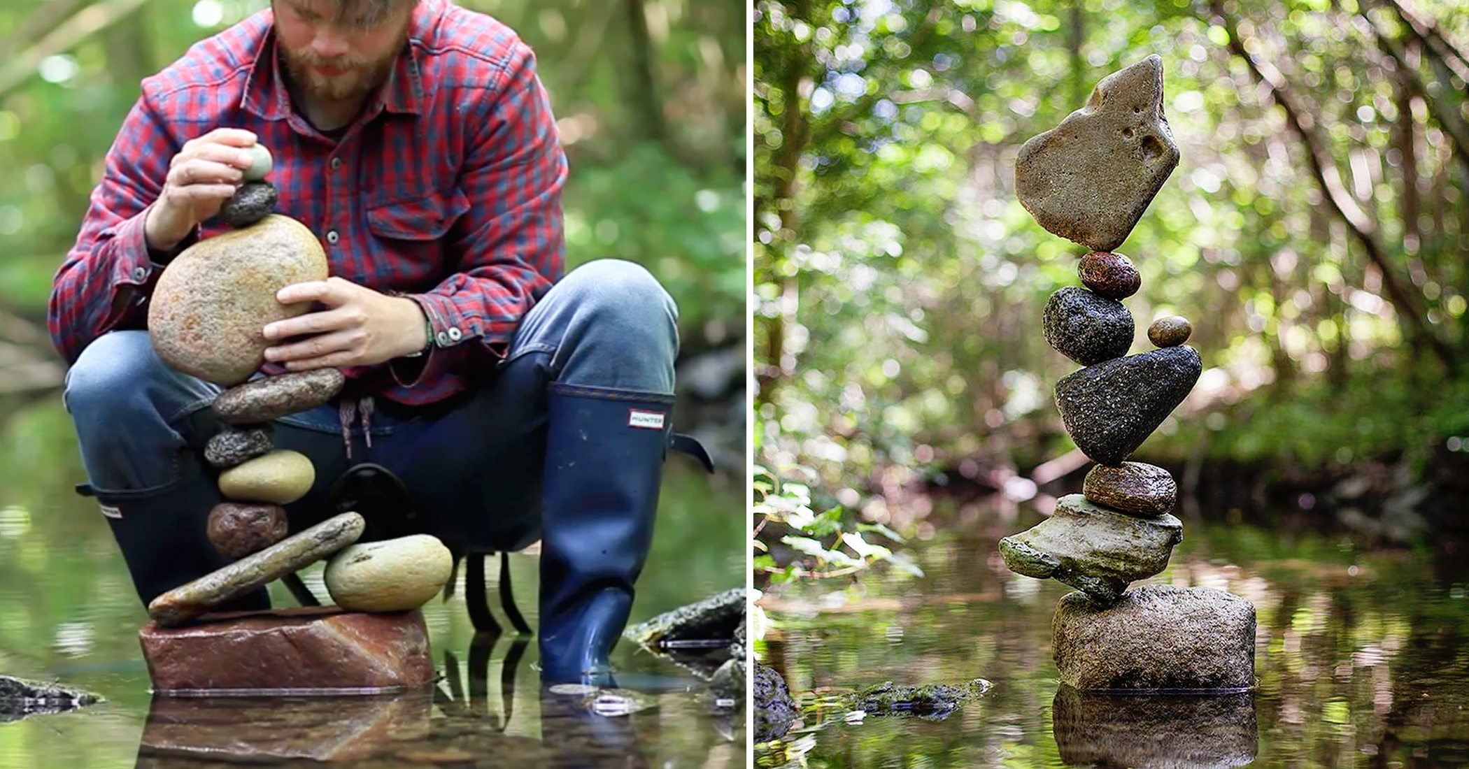 Photographer Creates Impossible Rock Balancing Arrangements in Streams ...