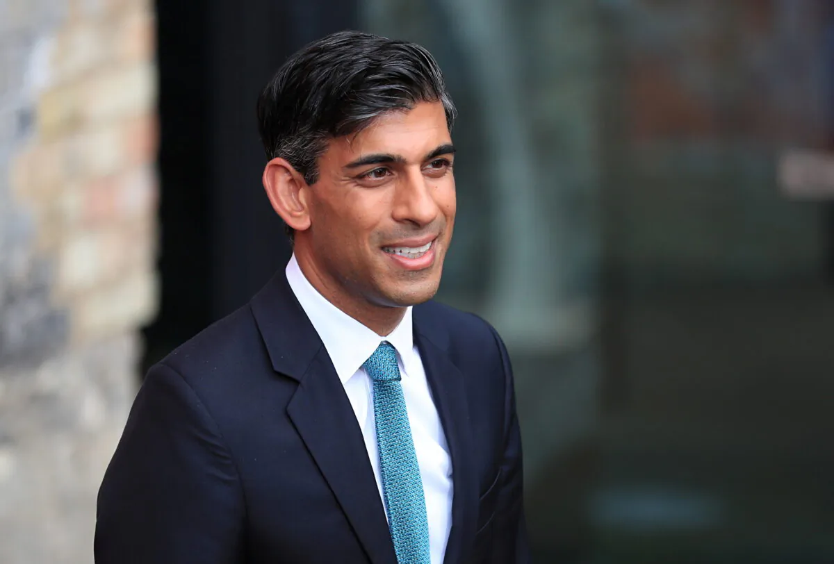 Britain's Chancellor of the Exchequer Rishi Sunak in London on Sept. 14, 2021. (May James/Reuters)