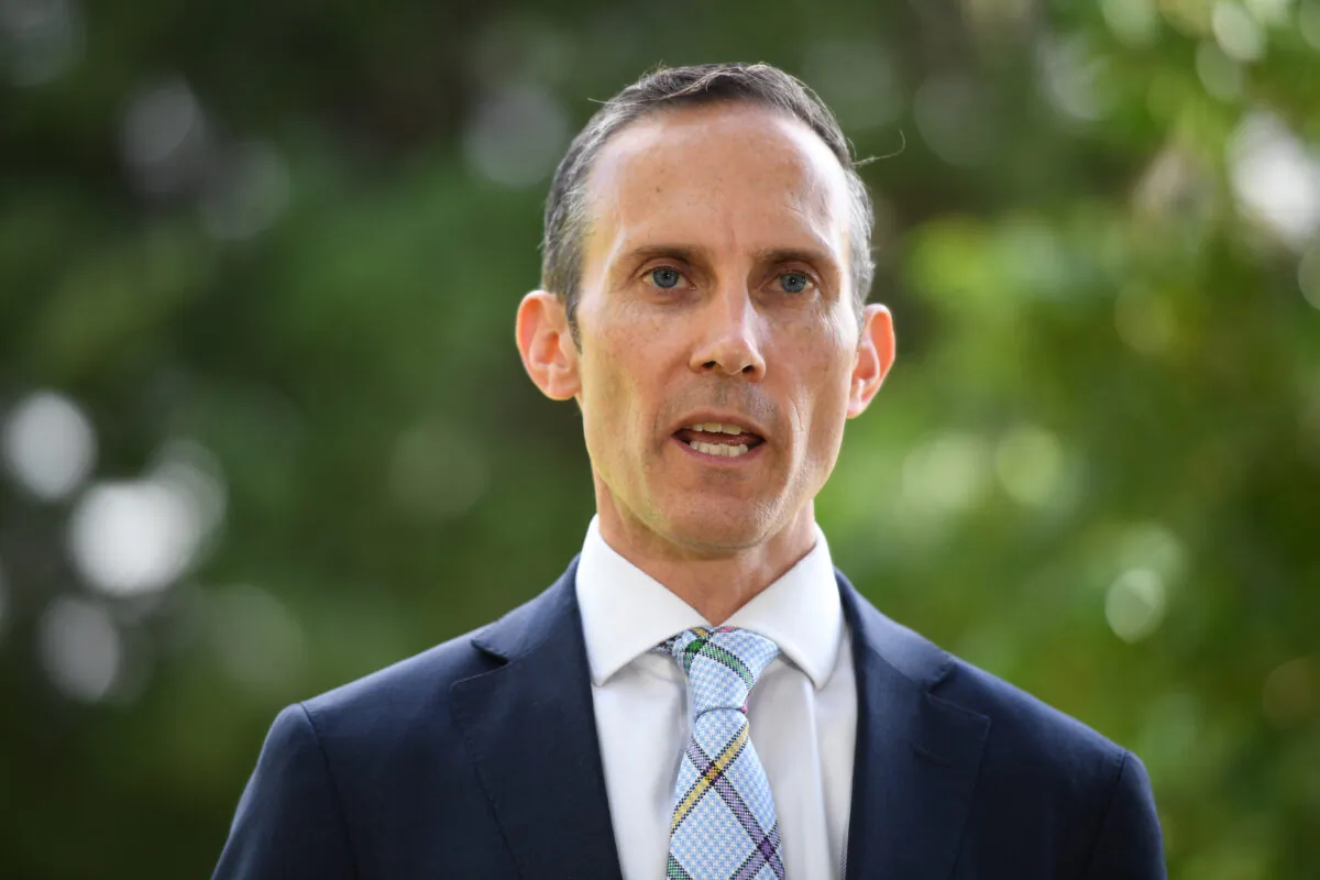 Assistant Minister for Competition Andrew Leigh speaks to the media in Belmore, Sydney, Australia, on April 24, 2019. (AAP Image/Joel Carrett) 