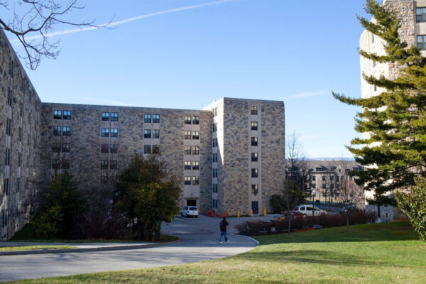 A person walks through the Virginia Tech campus in Blacksburg, Va., on December 8, 2011. (Jared Soares/Getty Images)