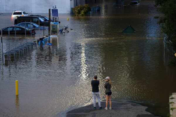 flooded street in Philadelphia