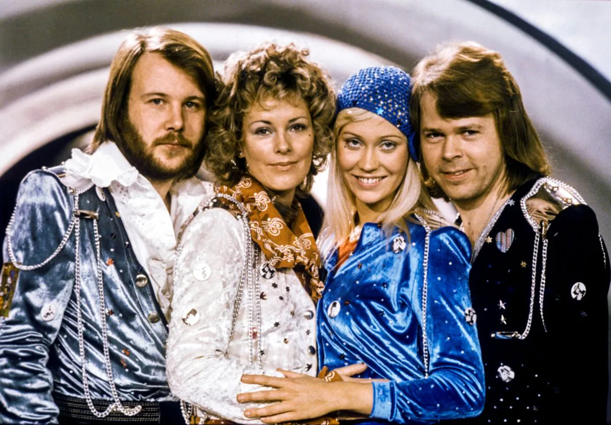 (L-R) Swedish pop group Abba: Benny Andersson, Anni-Frid Lyngstad, Agnetha Faltskog, and Bjorn Ulvaeus pose after winning the Swedish branch of the Eurovision Song Contest with their song "Waterloo", on Feb. 9, 1974. (Olle Lindeborg/TT News Agency via Reuters)