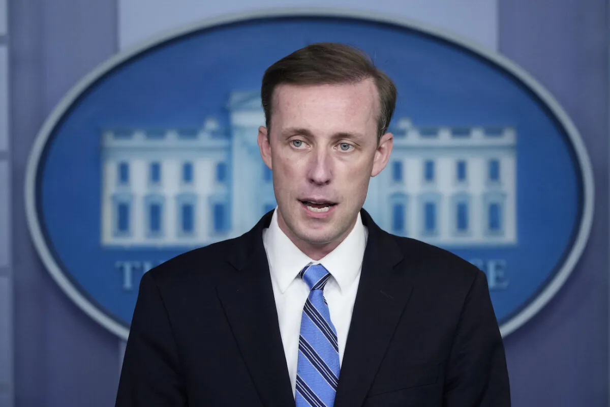 White House National Security Adviser Jake Sullivan speaks during the daily press briefing at the White House in Washington, on Aug. 23, 2021. (Drew Angerer/Getty Images)