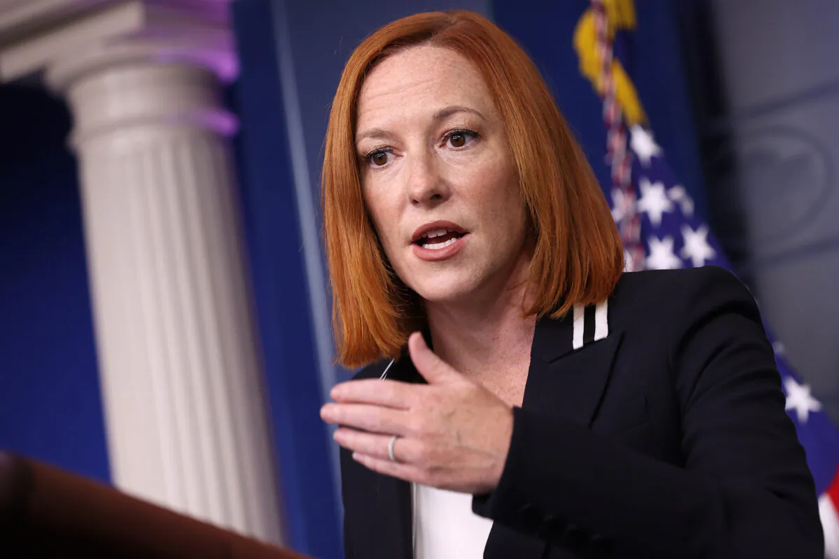 White House press secretary Jen Psaki speaks during a press briefing at the White House in Washington, DC on Sept. 9, 2021. (Kevin Dietsch/Getty Images)