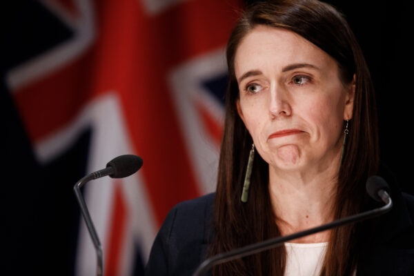 Prime Minister Jacinda Ardern speaks to the media at a press conference with the details of the Auckland supermarket terror attack, at the Beehive Theatrette in Wellington, New Zealand, on Sept. 3, 2021. (Robert Kitchin – Pool/Getty Images)