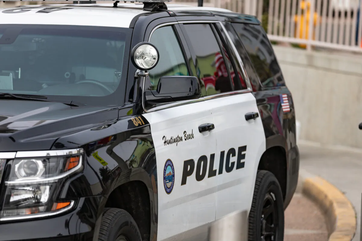 A Huntington Beach Police Car in Huntington Beach, Calif., on Jan. 6, 2021. (John Fredricks/The Epoch Times)