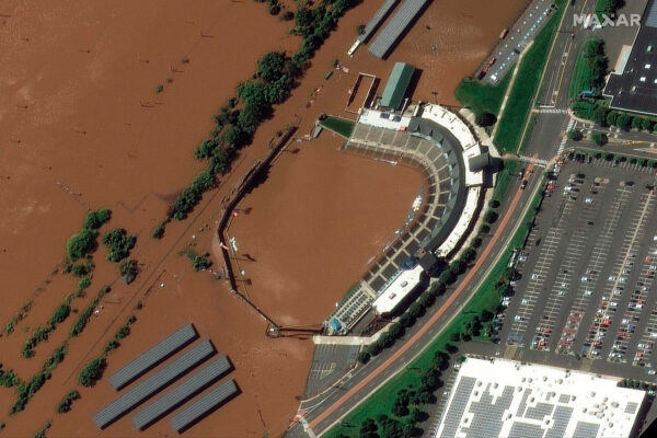 The Bank Ballpark after flooding