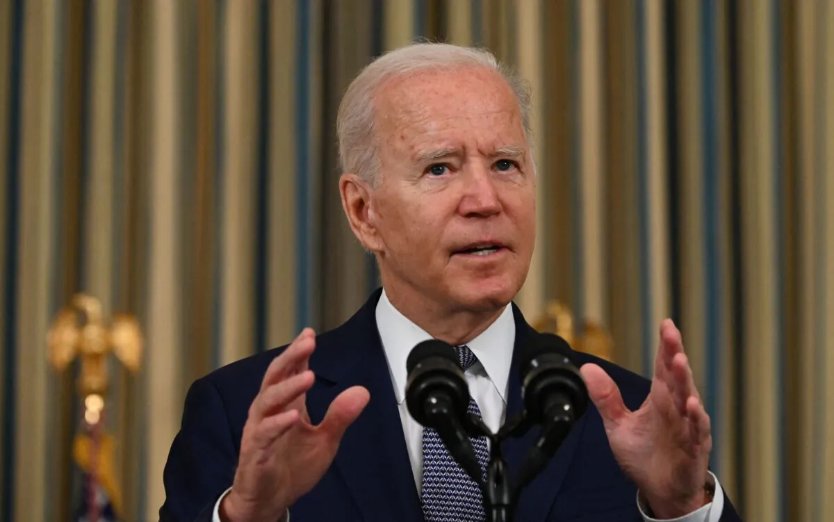 President Joe Biden delivers remarks in Washington on Sept. 3, 2021. (Jim Watson/AFP via Getty Images)