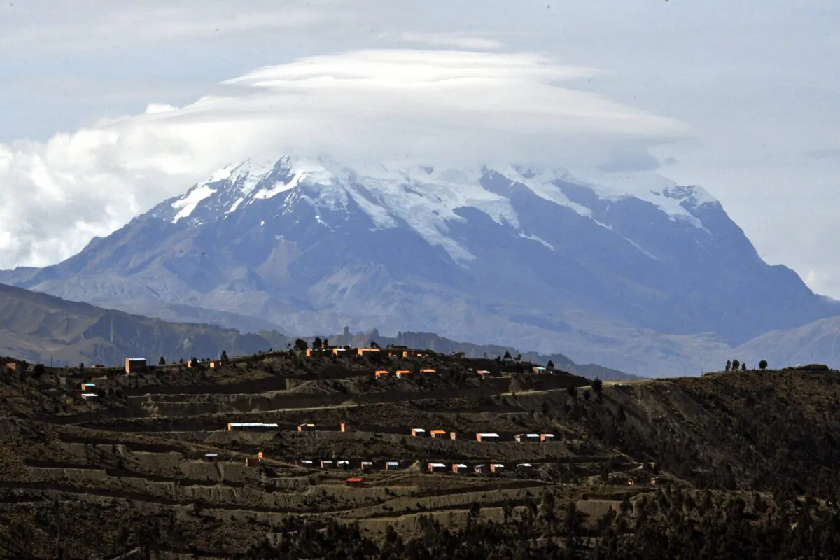 View of the Illimani mountain as seen from El Alto, Bolivia, on May 22, 2020. (Aizar Raldes/AFP via Getty Images)