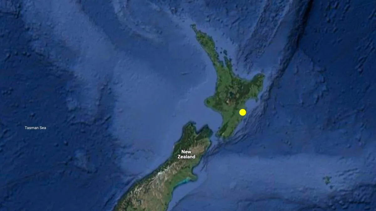 A 4.9 magnitude earthquake struck on the east coast of New Zealand on Sept. 4, 2021. (The Epoch Times)