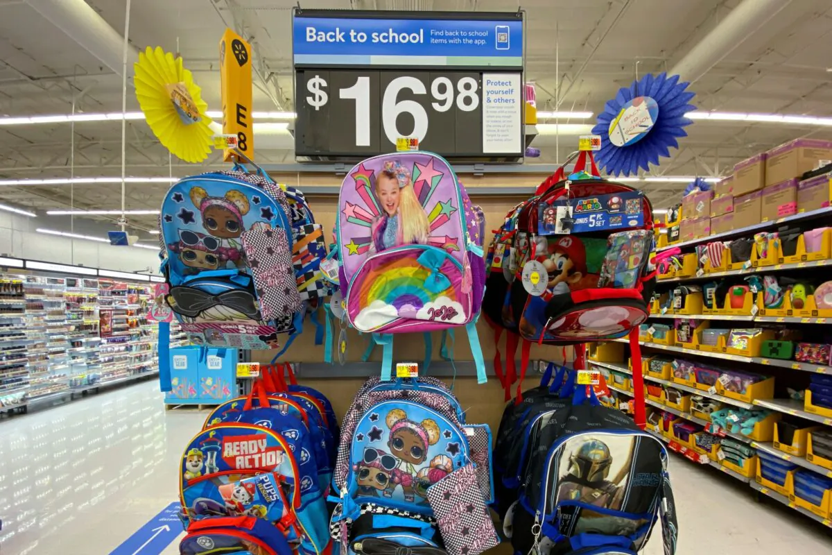 Back to school supplies are shown for sale at a Walmart store during the outbreak of COVID-19 in Encinitas, Calif., on July 28, 2020. (Mike Blake/Reuters)
