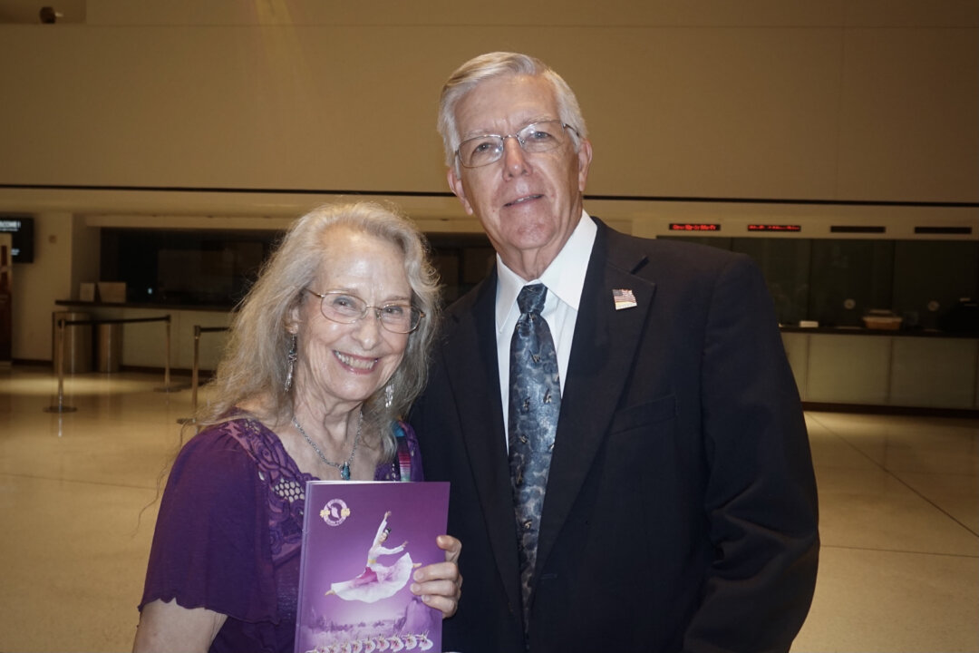 Judith Richie and Harold Annis at Shen Yun Performing Arts in Richardson City, Texas, on Sept. 4, 2021. (Yawen Hung/The Epoch Times)