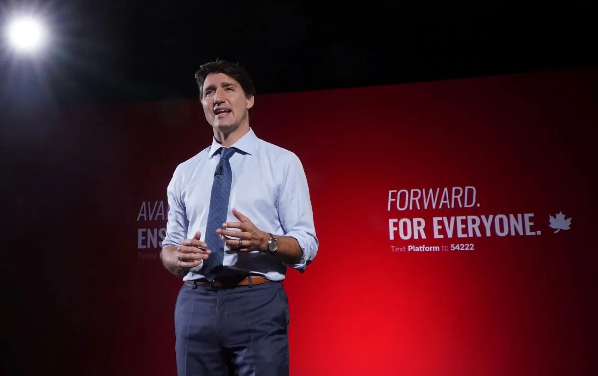 Liberal Leader Justin Trudeau reveals his party's election platform in Toronto on Sept. 1, 2021. (The Canadian Press/Nathan Denette)