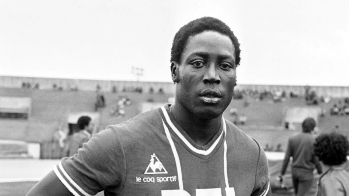 Jean-Pierre Adams is shown on the grounds of Paris St. Germain in Paris, France, on July 26, 1977. (AFP via Getty Images)