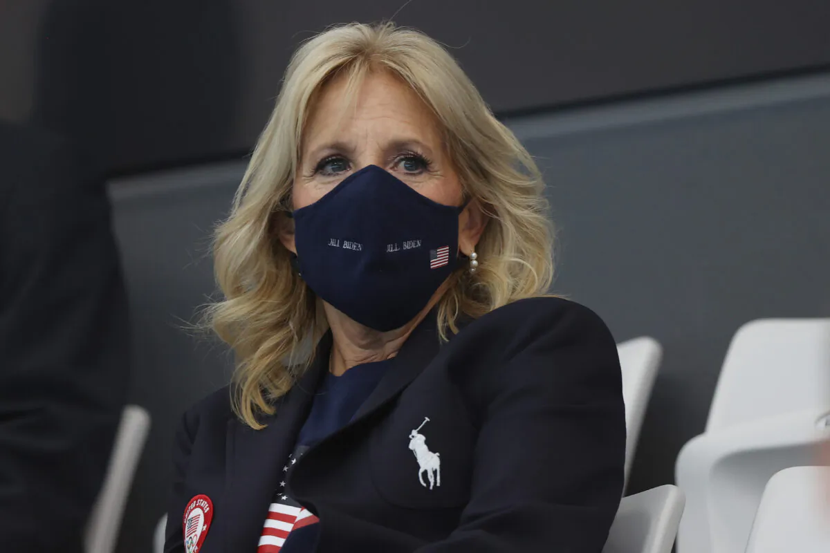 U.S. First Lady Jill Biden is seen in an undated file photograph in Tokyo. (Clive Rose/Getty Images)