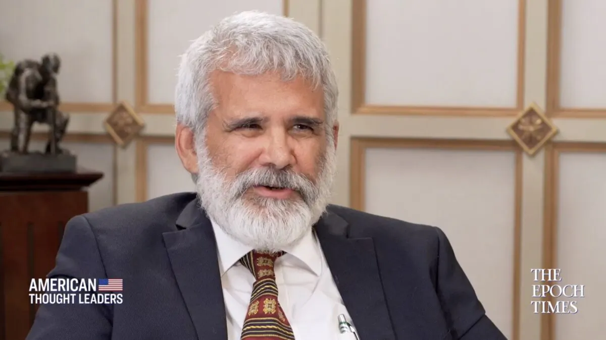 Dr. Robert Malone speaks in Washington on Aug. 30, 2021. (The Epoch Times)