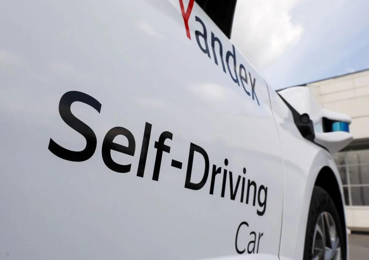 A self-driving car in Moscow, Russia, on May 27, 2020. (Shamil Zhumatov/Reuters)