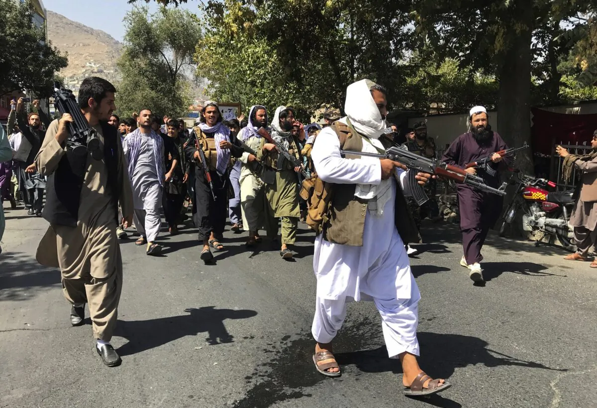 Taliban terrorists are seen in Kabul, Afghanistan, on Sept. 7, 2021. (Wali Sabawoon/AP Photo)