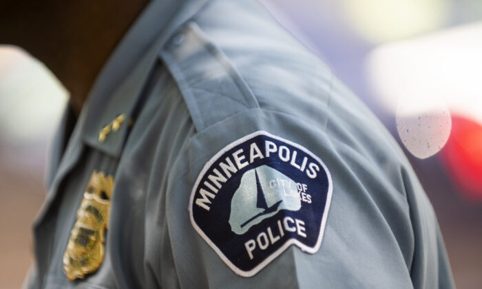 Minneapolis police insignia on a uniform in a file photo. (Stephen Maturen/Getty Images)