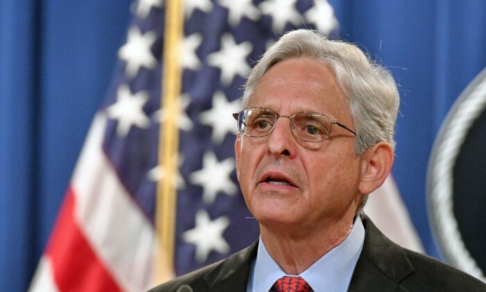 Attorney General Merrick Garland holds a press conference in Washington on Sept. 9, 2021. (Mandel Ngan/AFP via Getty Images)