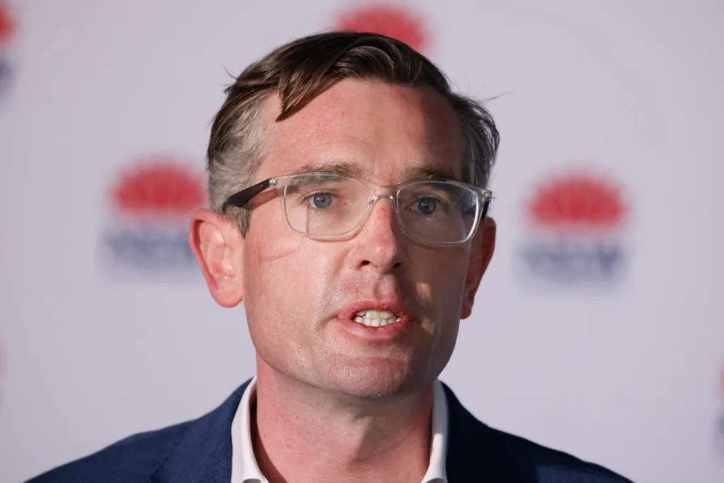 NSW Treasurer Dominic Perrottet speaks during a press conference in Sydney, Australia, on July 18, 2021. (Jenny Evans/Getty Images)