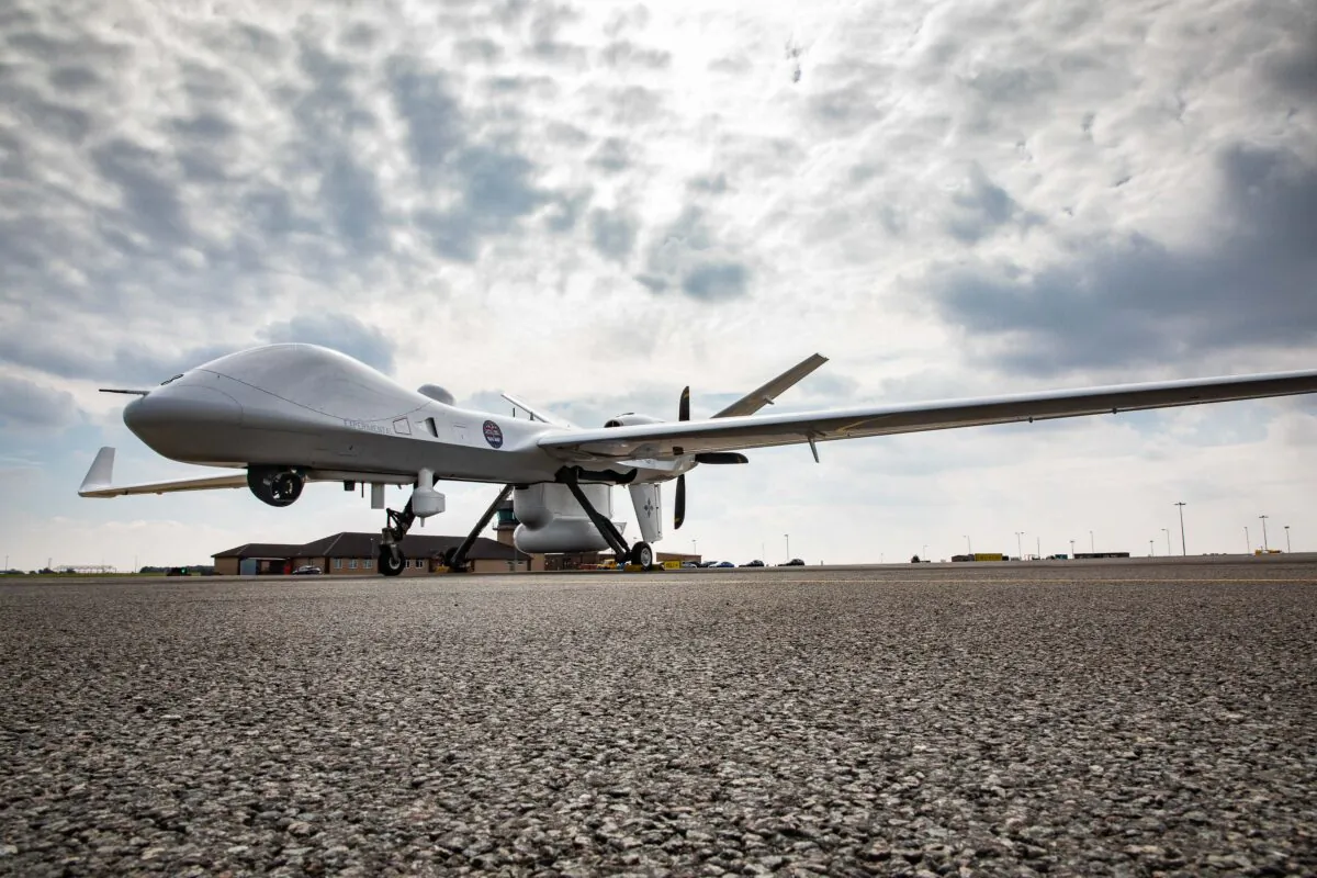 An undated file photo of the Protector drones from General Atomics-Aeronautical Systems Inc (GA-ASI). (Courtesy of the UK Ministry of Defence)