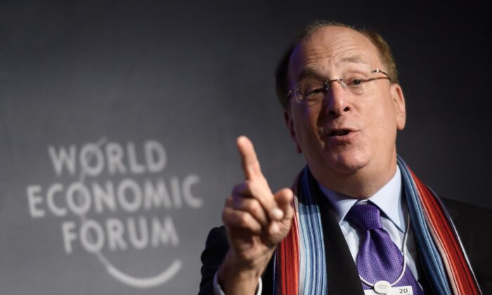 BlackRock chair and CEO Laurence Fink attends a session at the World Economic Forum  annual meeting in Davos, Switzerland, on Jan. 23, 2020. (Fabrice Coffrini/AFP via Getty Images)