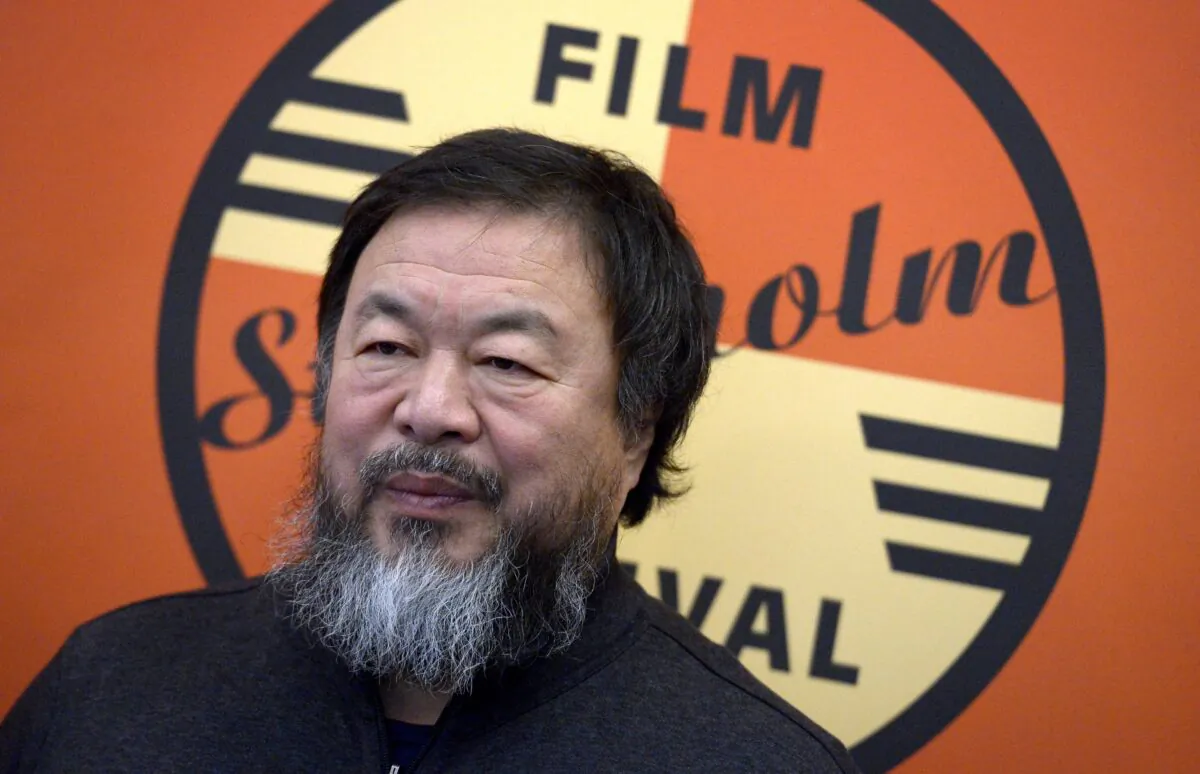 Chinese artist Ai Weiwei addresses a press conference at the Stockholm Film Festival in Stockholm, Sweden, on Nov. 17, 2015. (Janerik Henriksson/AFP via Getty Images)