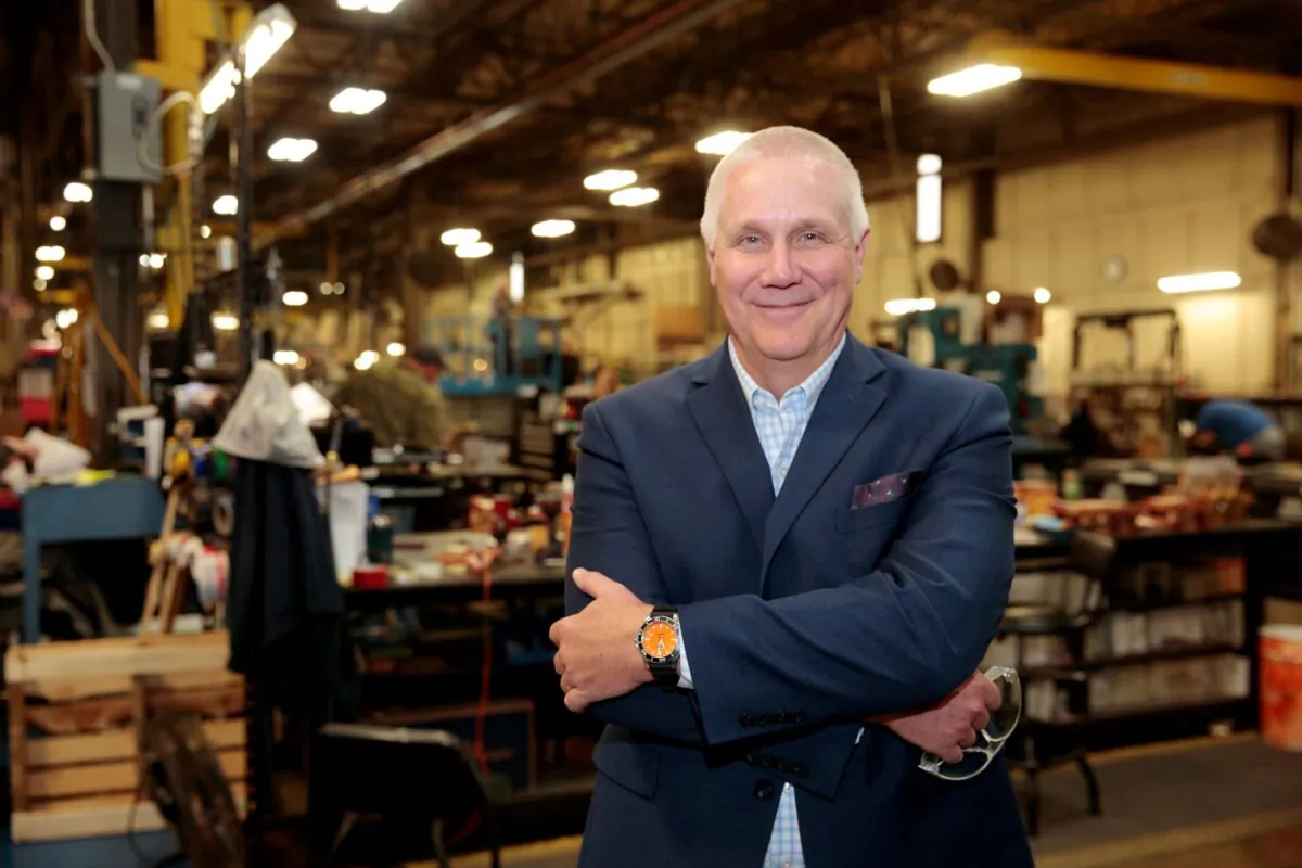 Bob Roth, CEO of transformer manufacturer RoMan Manufacturing, poses for a photograph in his plant in Grand Rapids, Mich., on Dec. 12, 2018. (Rebecca Cook/Reuters)