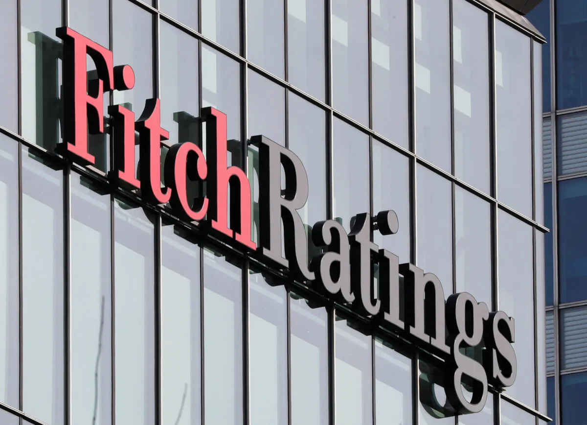 The Fitch Ratings logo is seen at its offices in London, on March 3, 2016. (Reinhard Krause/Reuters)