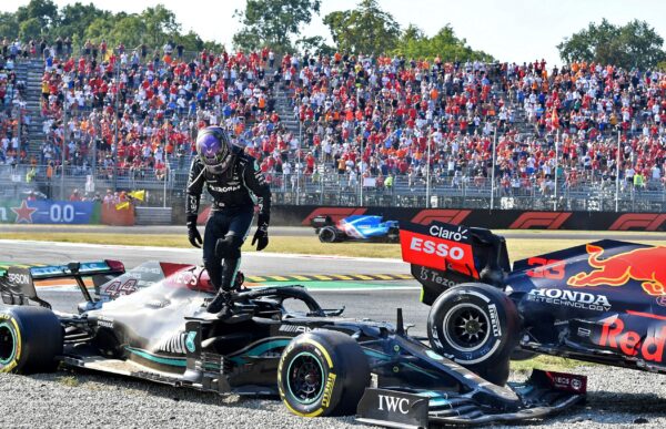 Hamilton after crashing out