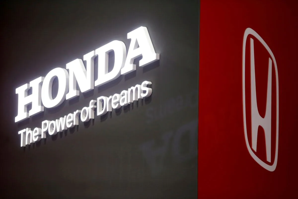 The Honda logo is displayed at the 89th Geneva International Motor Show in Geneva, Switzerland on March 5, 2019. (Pierre Albouy/Reuters)