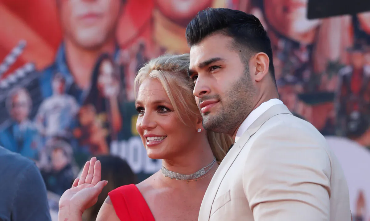 Britney Spears and Sam Asghari pose at the premiere of "Once Upon a Time In Hollywood" in Los Angeles, Calif., on July 22, 2019. (Mario Anzuoni/Reuters)