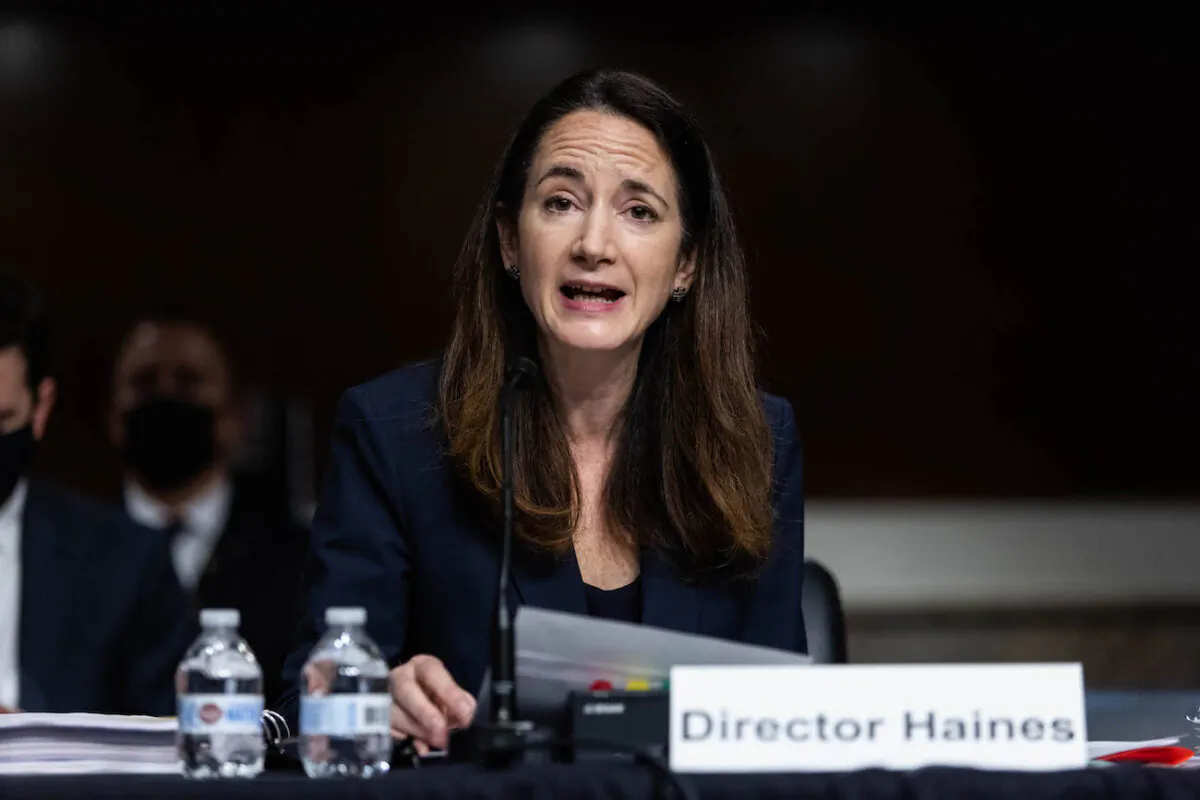 Director of National Intelligence Avril Haines testifies on Capitol Hill, in Washington on April 29, 2021. (Graeme Jennings/Pool/Getty Images)