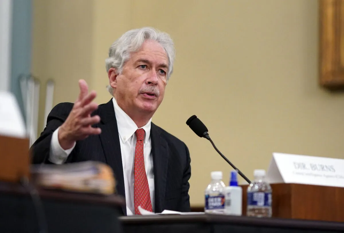 CIA Director William Burns testifies during a House Intelligence Committee hearing about worldwide threats, on Capitol Hill in Washington on April 15, 2021. (Al Drago/POOL/AFP via Getty Images)