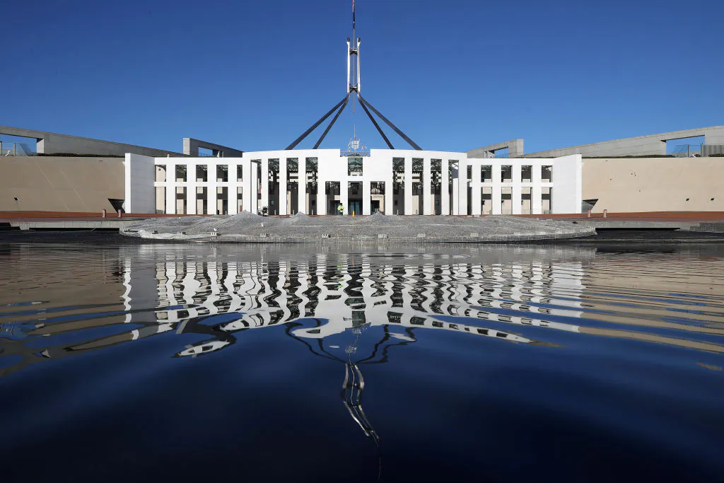 A general view of Parliament House amid lockdown in Canberra, Australia, on Aug. 14, 2021. (Gary Ramage/Getty Images)