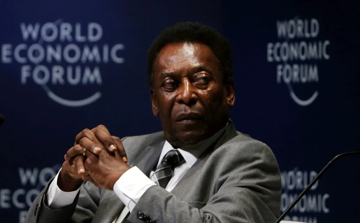 Soccer legend Pele attends the World Economic Forum on Latin America in Sao Paulo during the World Economic Forum on Latin America in Sao Paulo, Brazil, on March 14, 2018. (Paulo Whitaker/Reuters)