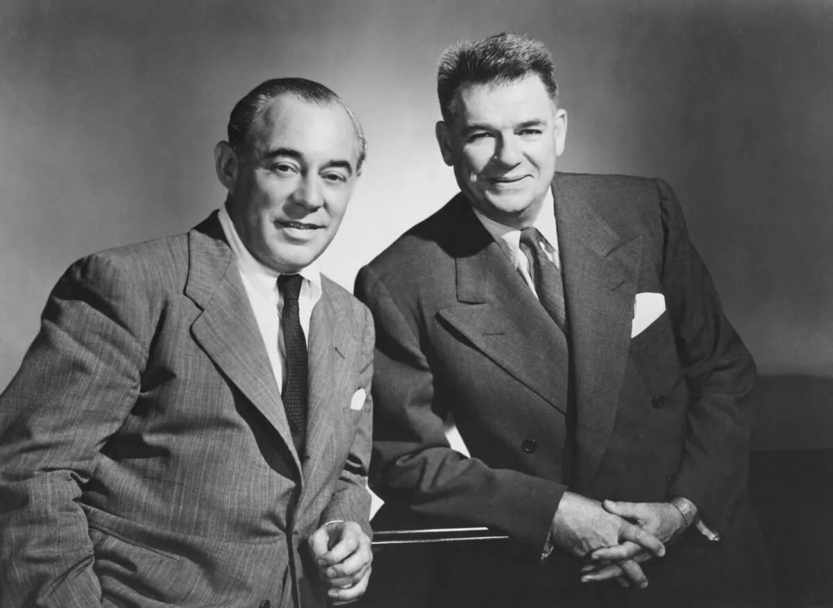 Songwriters Richard Rodgers (1902–1979) and Oscar Hammerstein II (1985–1960), circa 1950. Rodgers and Hammerstein composed music for films and television. (Pictorial Parade/Getty Images)