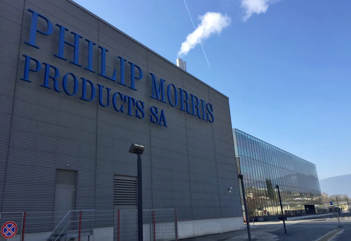 Philip Morris International's research and development headquarters are pictured next to the company's cigarette factory in Neuchatel, Switzerland, on March 17, 2017. (Paritosh Bansal/Reuters)