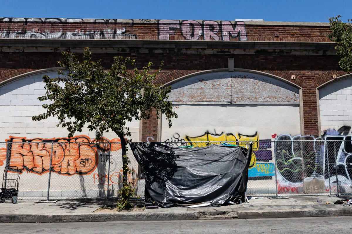 Skid Row in Los Angeles, Calif., on June 9, 2021. (John Fredricks/The Epoch Times)