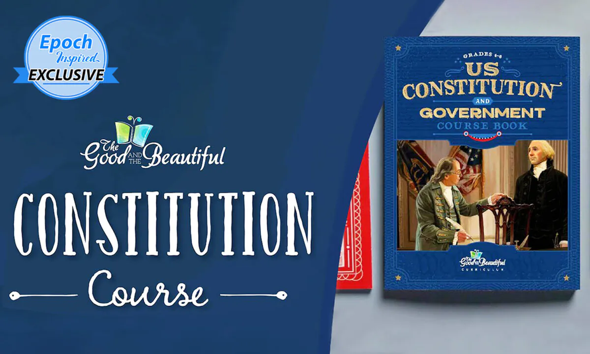 “U.S. Constitution and Government” course books for children in grades 4–6 by The Good and the Beautiful. (Courtesy of Jenny Phillips/The Good and the Beautiful)